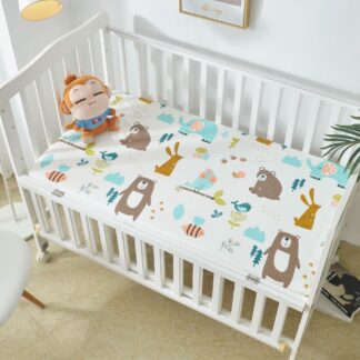 Woodland Animals, Vehicles, and Cats Cotton Crib Bed Sheet