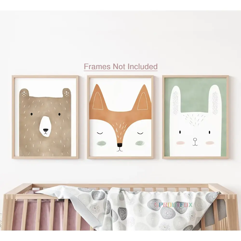 Woodland Animal Illustration Wall Art Poster - Image 2