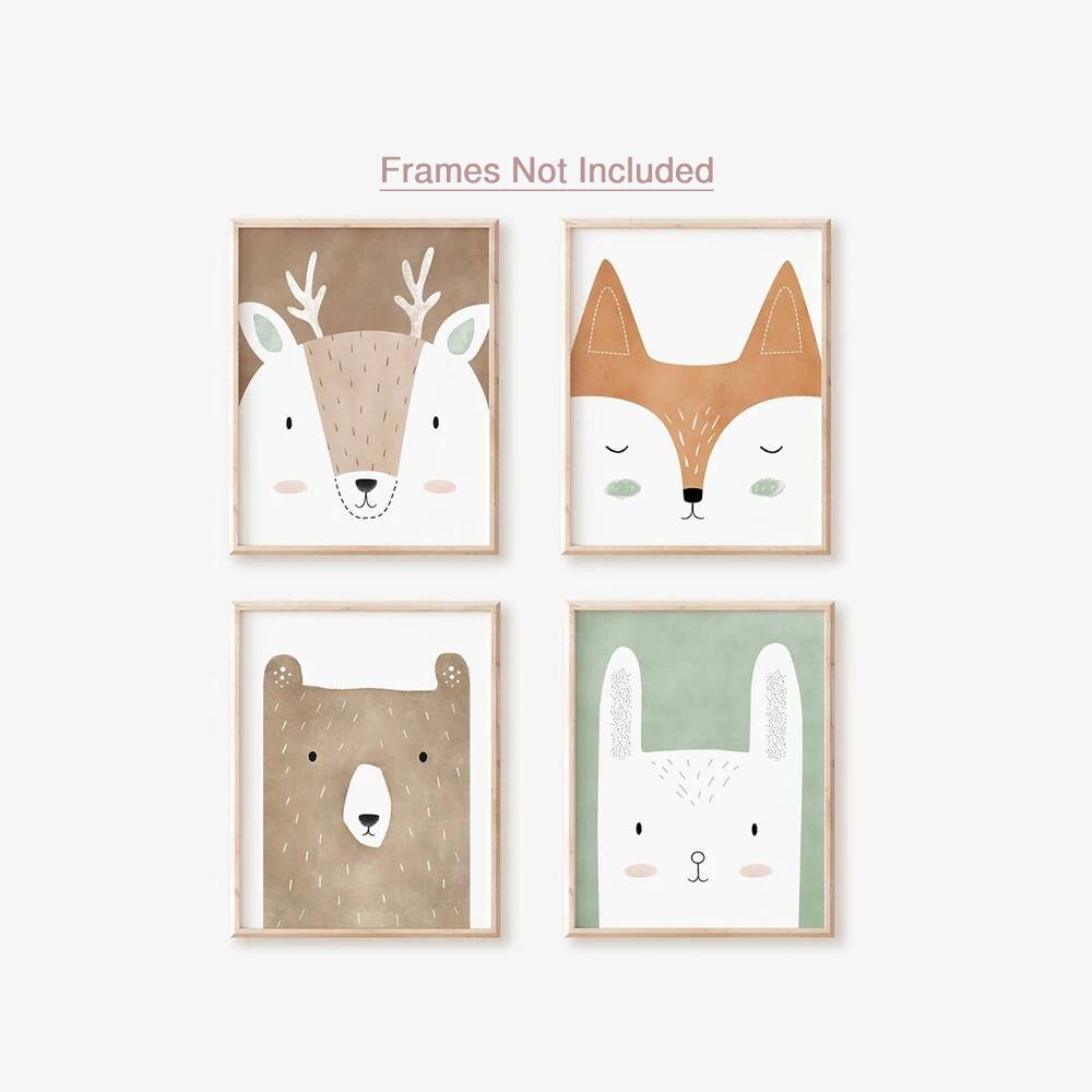 Woodland Animal Illustration Wall Art Poster